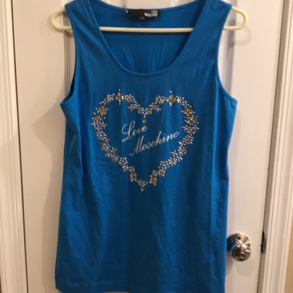 ⚡️FINAL PRICE⚡️ Love Moschino Logo Heart Print Tank Top/Tunic - Picture 2 of 13